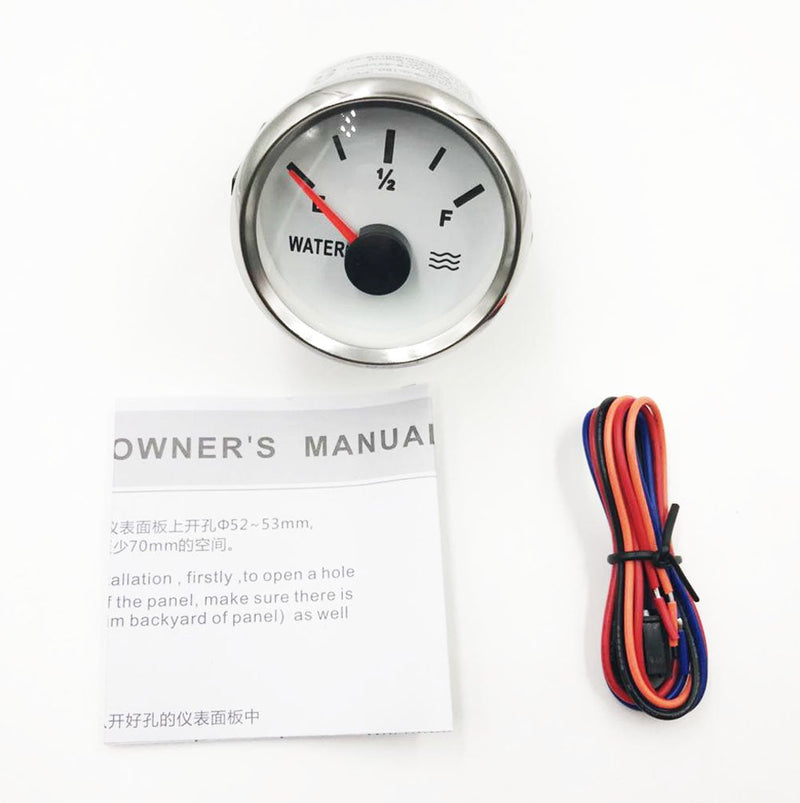 SAMDO Universal Water Level Gauge Liquid Level Meter 52mm 0-190ohm for Yachts Vessels Marine Boat 9-32V 2"