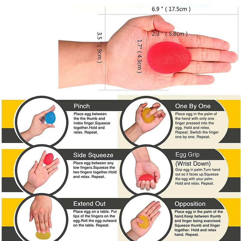 GOZATO Squeeze Ball for Hand Therapy - Squishy Stress, PT, Arthritis Pain Relief Workout, Hand Exercise Ball - Grip Strengthening Physical, Arthritis Pain Relief Workout Set - Finger Wrist Muscles Arthritis Grip Exerciser Strengthening 5pcs