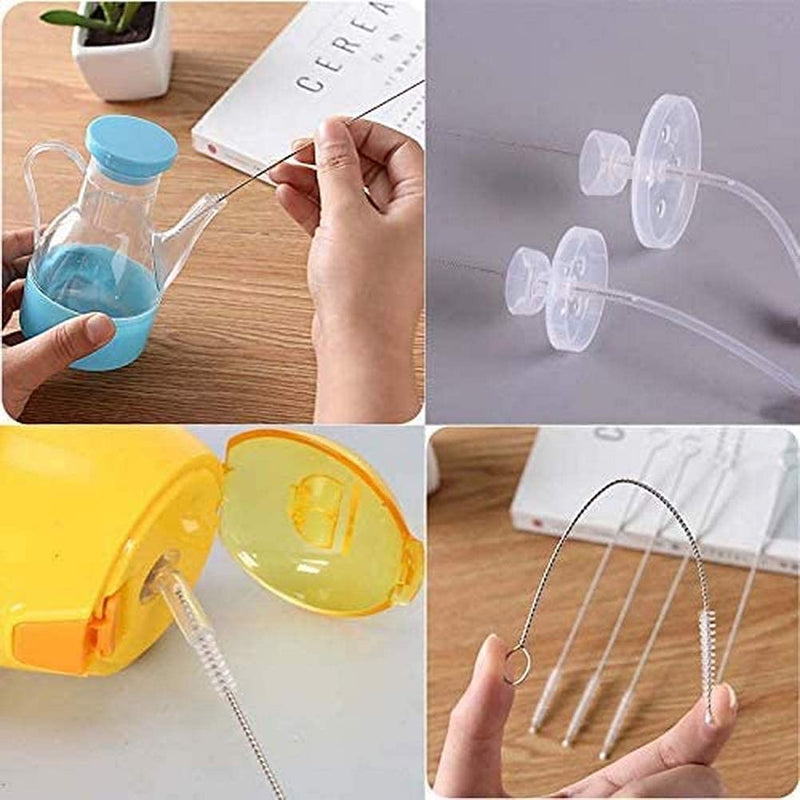 Utoolmart 15mm Dia Twist Handle Nylon Test Tube Brush Bottle Cleaning Brush Cleaner Industrial Brush Straw Cleaning Brush Manual Wire Brush 5Pcs