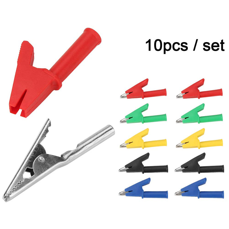 Folders Safety Test Clips 10pcs /Set P2002 20A 5 Colors 4mm Banana Jack Safety Test Clip for Multimeter 380V