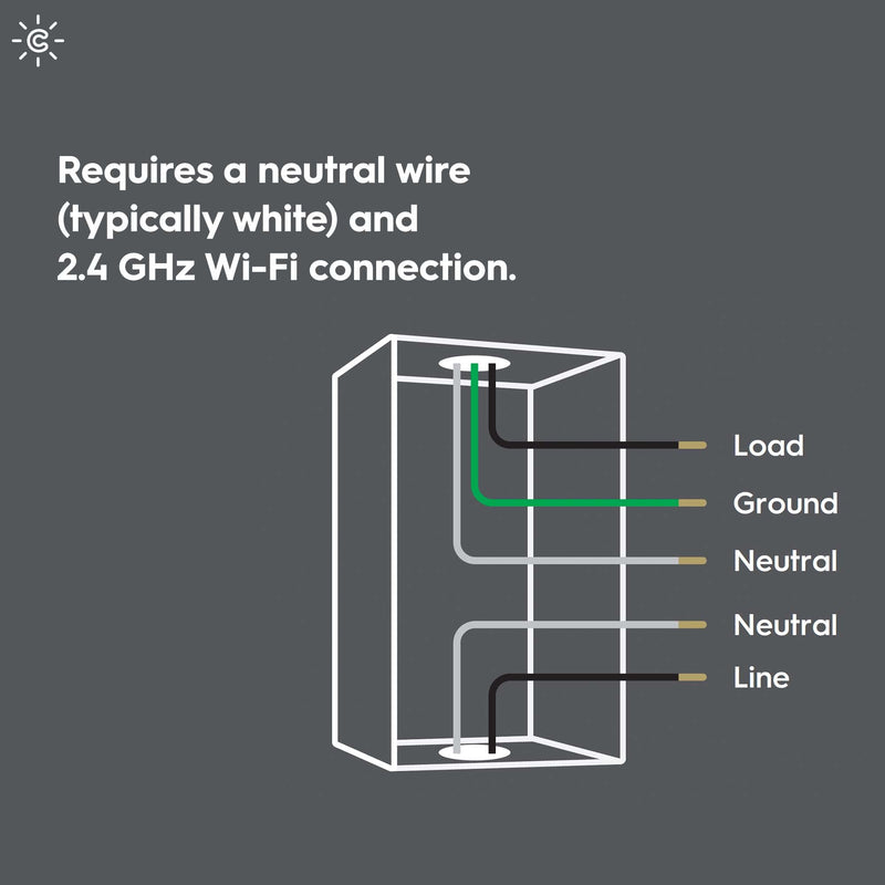 C by GE Dimmer Smart Switch, Neutral Wire Required, Bluetooth and 2.4 GHz WiFi, Alexa and Google Home Compatible without a Hub (Packaging May Vary)
