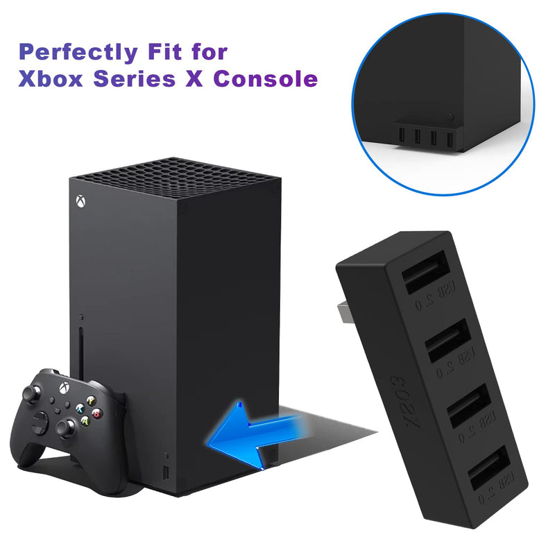 4 Ports USB Hub 2.0 for Xbox Series X, High Speed USB Hub Splitter Expansion Adapter Compatible with Xbox Series X Console