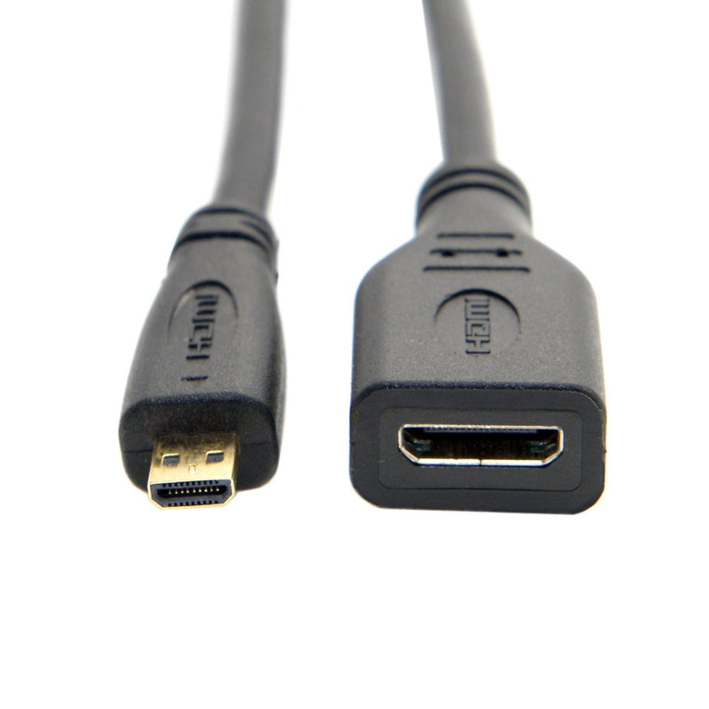CY Micro HDMI 1.4 Male Type D to Mini HDMI 1.4 Female Type C Extension Cable for Laptop PC HDTV 10cm
