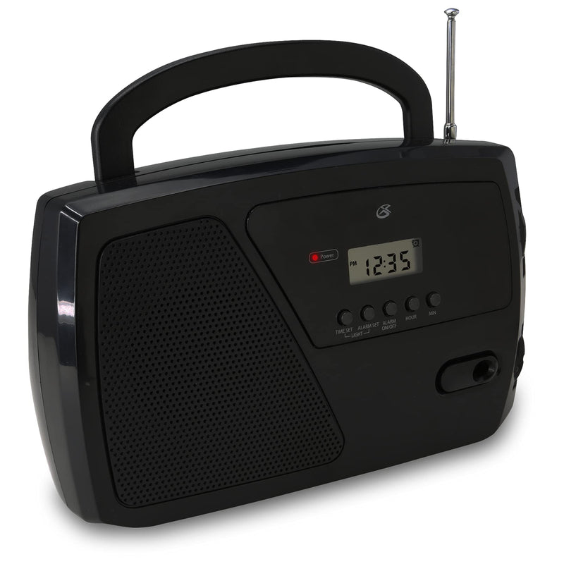 GPX, Inc. R633B Portable Shortwave AM/FM Clock Radio (Black)