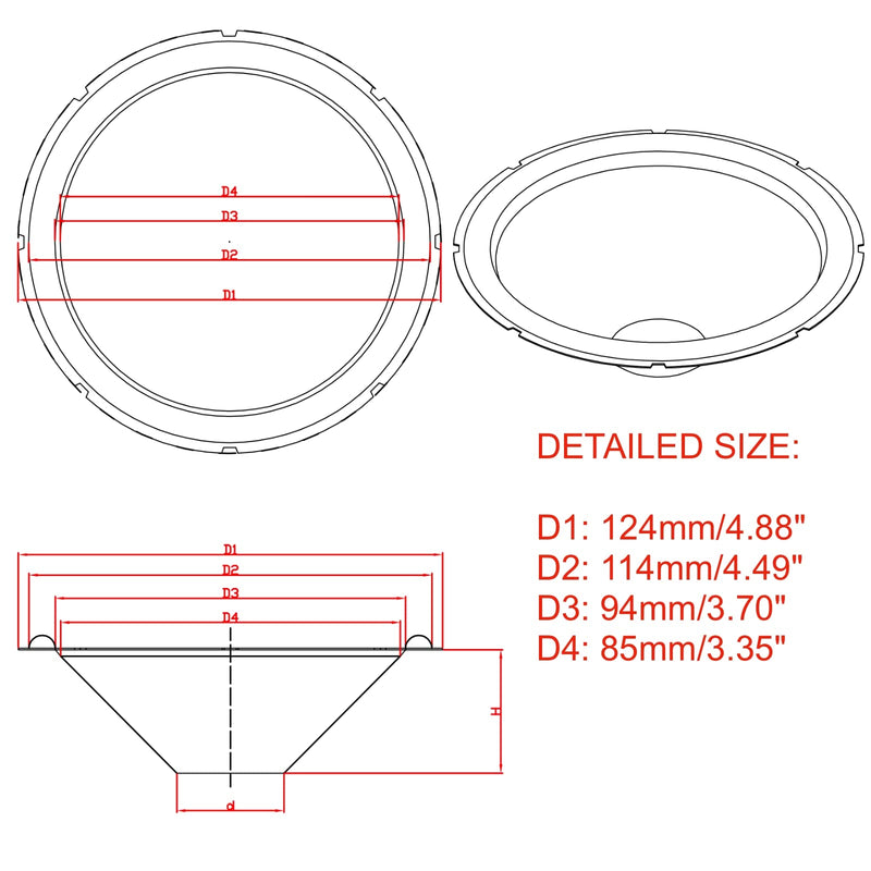 SPATHIPHYLLUM 2pcs Black Color 5” Rubber Speaker Edge Surround Rings Replacement Parts for Speaker Repair or DIY (5")