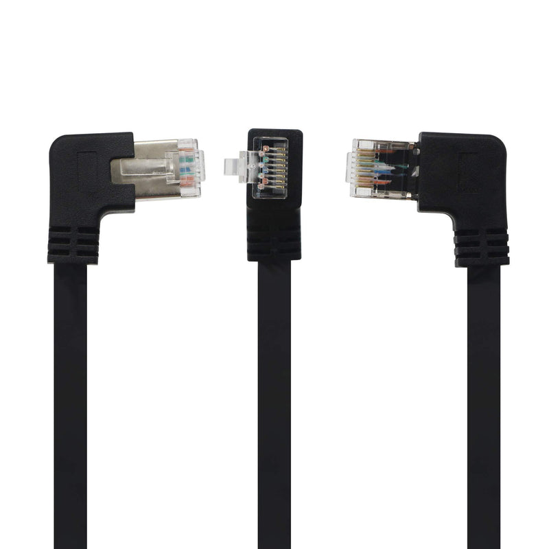 GINTOOYUN Panel Mount RJ45,RJ45 Male to Female 90 Degree Screw Panel Mount CAT6/5e/5 Shielded Network LAN Extender Cord Connector (Angled Right) Angled Right