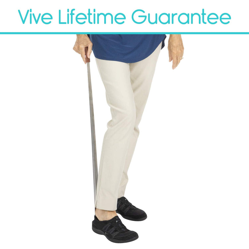 Vive Extra Long Handled Shoe Horn (31.5 Inches) - Metal Shoehorn for Men and Women - Large Standing Reach Assist - Long-Handled Dressing Aid for Seniors - Extended XL Stainless Steel Tool for Boots 1
