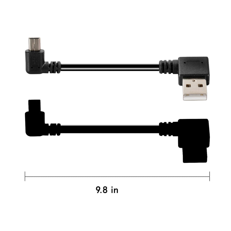 MXTECHNIC Mini USB Data Cable 10IN 90 Degree USB Right Angle Nickel Plated Short USB 2.0 -A-Male-4Pin to Right Angle Mini-B-5Pin for syncing and charging smartphones,GPS,external hard drives (3 Packs) 10in(ch) Mini 3 Packs