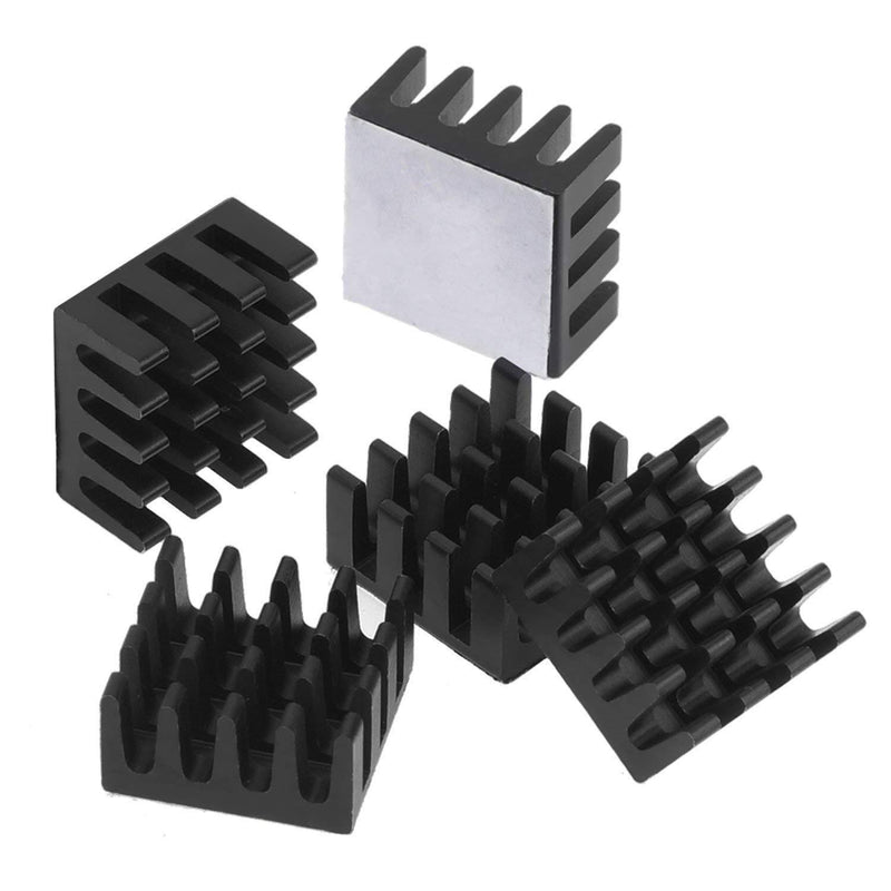 Easycargo 124pcs Heatsink Kit 9 Sizes Multicolor Aluminum + Copper + Thermal Conductive Adhesive Tape, Cooler Heat Sink Cooling VRM VRAM CPU GPU Small IC Laptop M.2 SSD NVMe Raspberry Pi 4 Heatsink Pre-Applied Thermal Tape