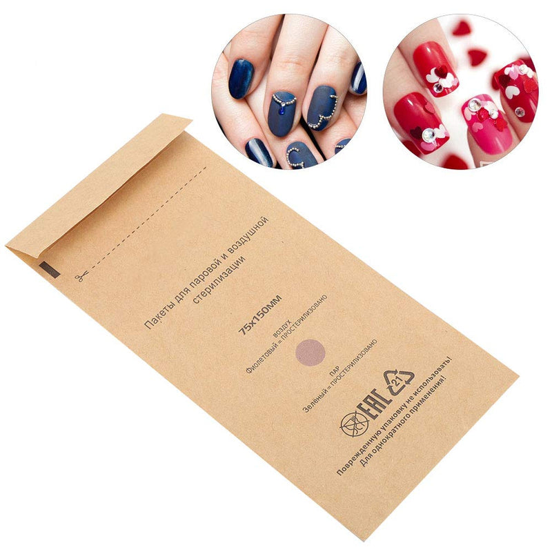 100 Sterilization Bags Autoclave Sterilization Bags Self Seal Disposable Tools Sterilization Bags for Oral Beauty 130x200mm (75x150mm)