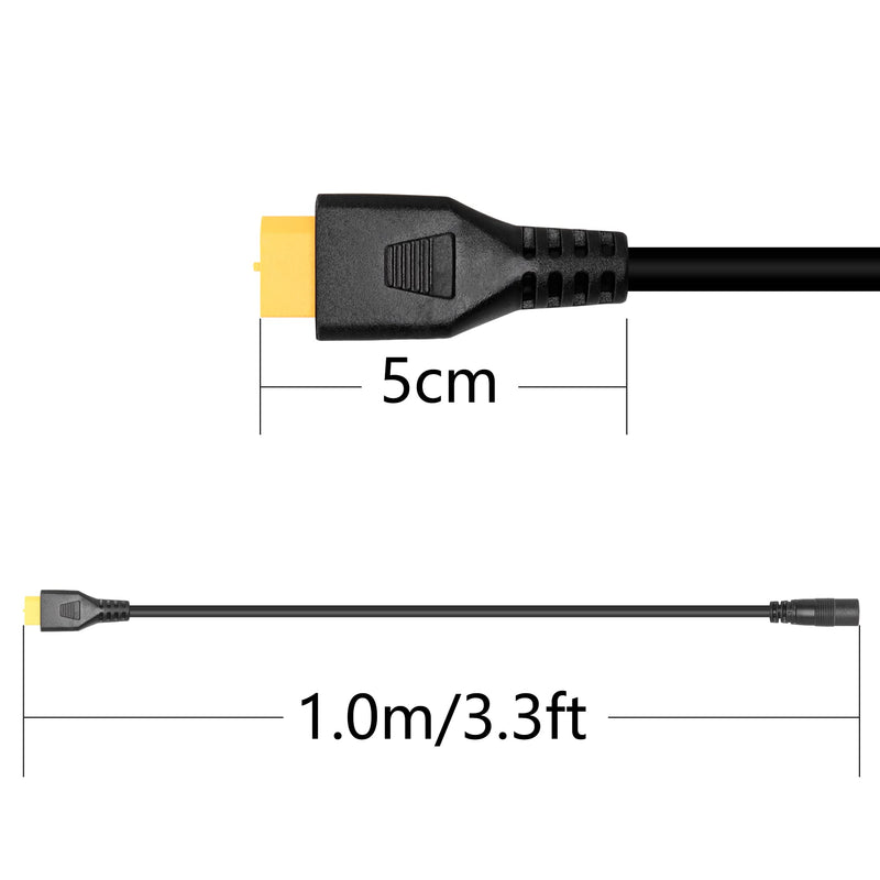 RIIEYOCA XT60 to DC 8mm Connector Adapter,XT60 Female to DC 7.9mm x 0.9mm Female 14AWG Power Cable,for Portable Power Station Solar Generator Solar Panel(1M/3Ft) DC 7909 Female to XT60 Female