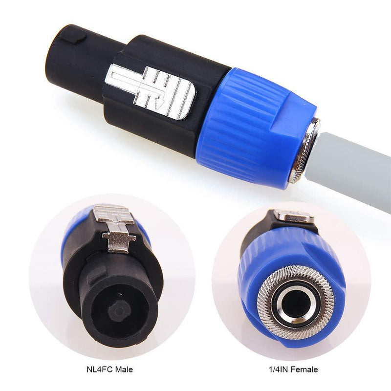 Speakon to 1/4 Adapter Connector, Upgraded NANYI 1/4" Female to NL4FC Male Connectors are for Converting 1/4" Cables to NL4FC Plug for Speaker/Amplifier/Mixer (Speakon to 1/4 Adapter - 2PCS) Speakon to 1/4 Adapter - 2PCS