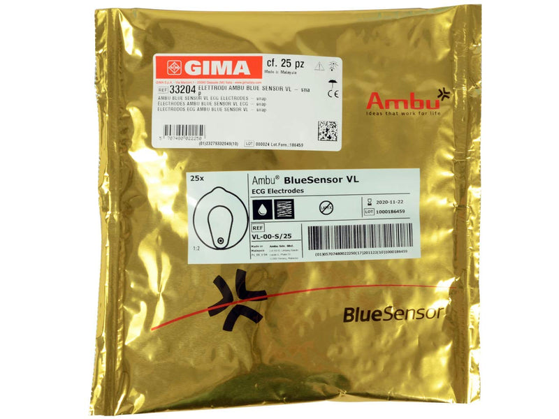 Ambu 33204 Electrodes Blue Sensor VL, Snap, 25 pieces