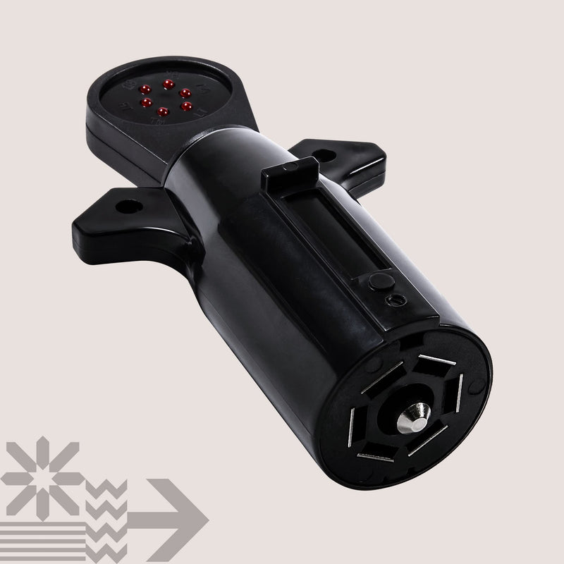 ONLINE LED STORE 7-Way Blade Trailer Wiring Tester [Nickel-Plated Copper Terminals] [Continuity Test] [Rugged Material] 7-Pin Trailer Light Wire Circuit Tester