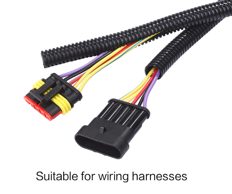 Alex Tech 25ft â€“ 1/4 inch Split Wire Loom Tubing Wire Conduit â€“ Black 1/4"-25ft