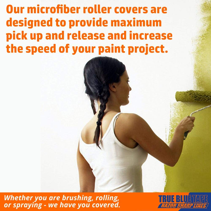 True Blue 18" Professional Paint Roller Covers, Best for All Types of Paint (3, 3/8" Nap)