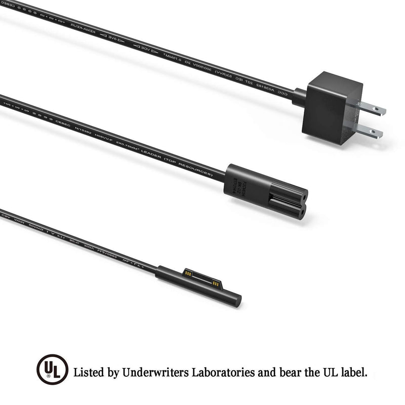 Surface Pro Surface Laptop Charger [UL Listed] 65W Power Adapter Compatible with Microsoft Surface Pro X Pro 7 Pro 6 Pro 5 Pro 4 Pro 3 Surface Laptop 1 2 3 Surface Go 1 2 Surface Book and Travel Case