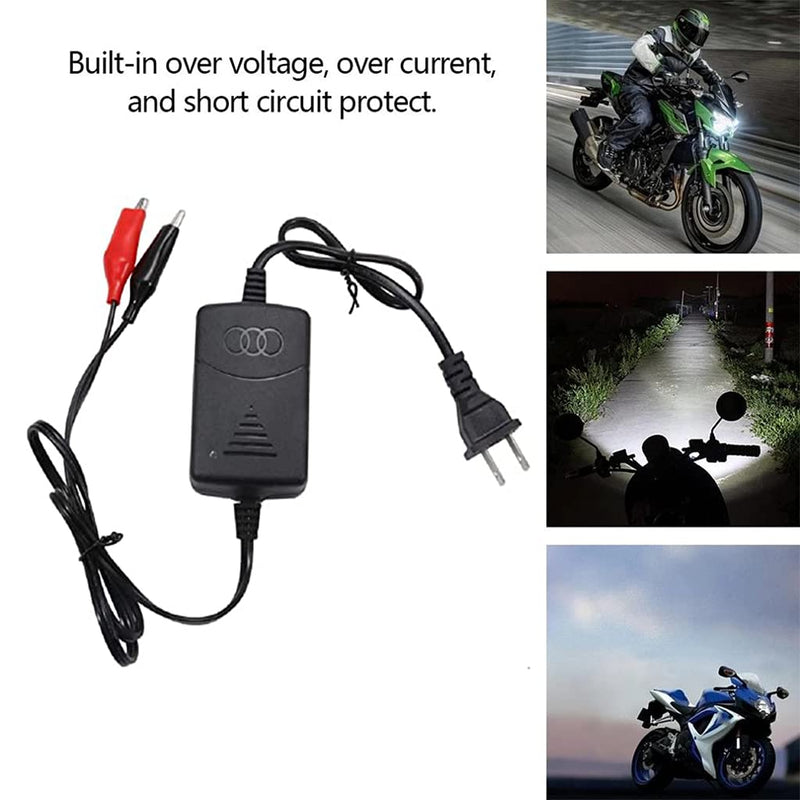 12V Sealed Lead Acid Battery Charger, 100V-240V AC 50/60 HZ to 12V DC 1300mA SLA Battery Charger, with Short Circuit Protection
