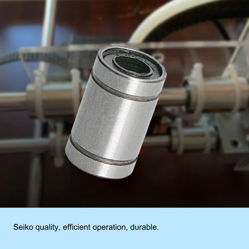 Aopin LM8UU Cylinder Linear Motion Ball Bearing, ID 8mm, OD 15mm Linear Ball Bearings Sae52100 Carbon Steel, 4 Rows of Steel Balls, Great for CNC, 3D Printer, Linear Rail Guide 4 PCS