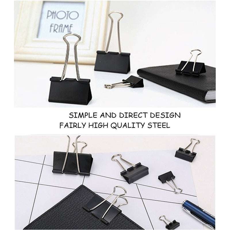 DSTELIN Mini Binder Clips 3/4-Inch Small Black Paper Clamps for Office Supplies,96-Pack (19mm)