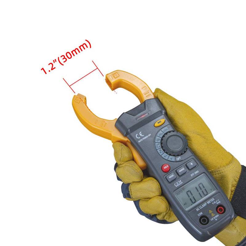 CEM DT-380 Compact 2000 Counts AC Autoranging Clamp Meters with Flashlight,Amp,Volt,Ohm,Diode,Resistance,Temperature,Diode,and NCV Function