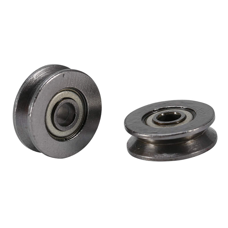 V Groove Bearing, Small Grooved Bearing Pulleys 3x12x4mm, V Groove Track Wheels, Small Fixed Pulley Bulk, V623zz Carbon Steel Replacement for Rail Track Linear Motion System, 20pcs