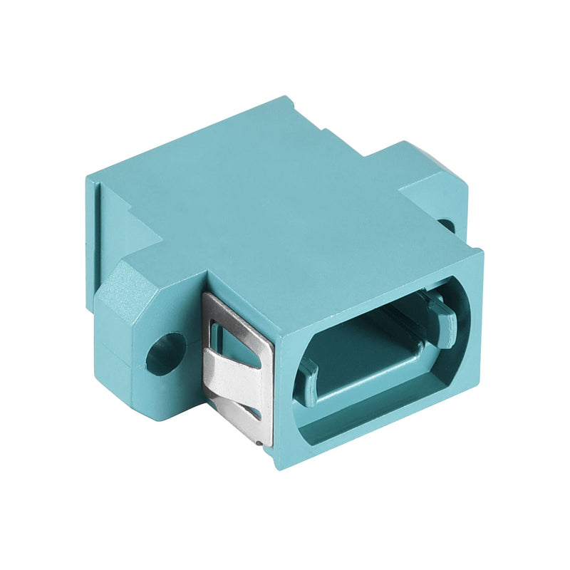 uxcell SM/MM MPO Fiber Optic Connector, Low Loss Quick Optical Adapter for OM3 MPO/MTP UP-Down Mount Sky Blue 44x25x10mm