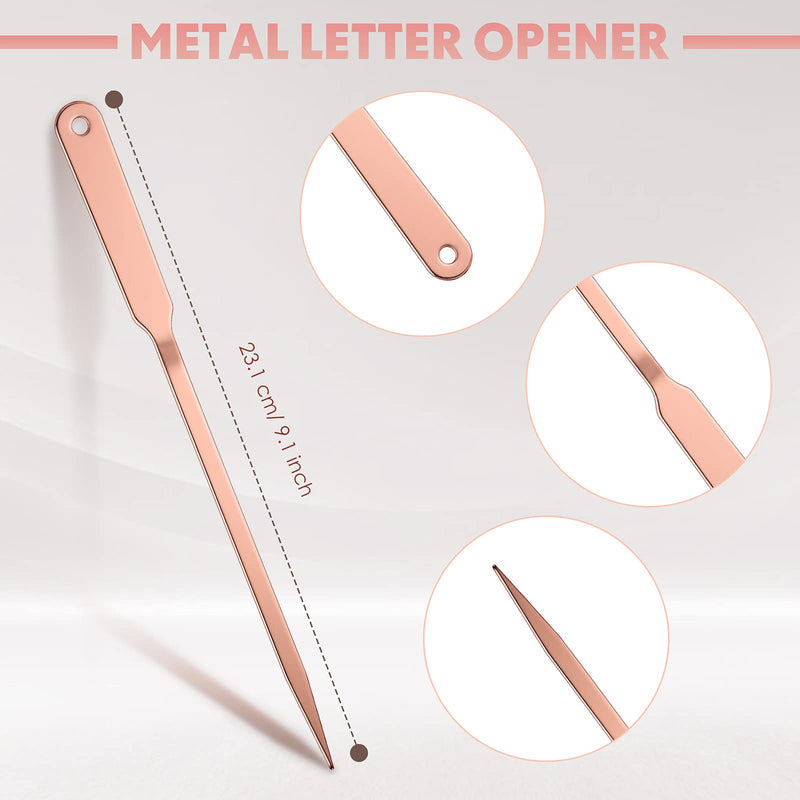 3 Pieces Rose Gold Scissors and Letter Opener Set Include 1 Pieces Metal Envelope Opener Slitter and 2 Pieces Eiffel Tower Embroidery Scissors Craft Scissors for Office Home School Supplies