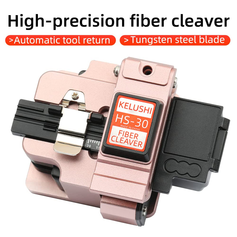 Fiber Cleaver Tool Cable Cutting Knife FTTH Fiber Optic Cables Knife Tools Cutter High Precision Cleavers 24 Surface Blade HS-30 Golden 1pcs