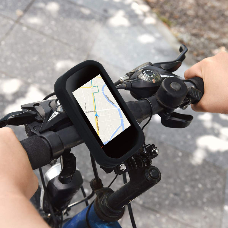 kwmobile Case Compatible with Bryton Rider 420/320 - Case Soft Silicone Bike GPS Protective Cover - Black