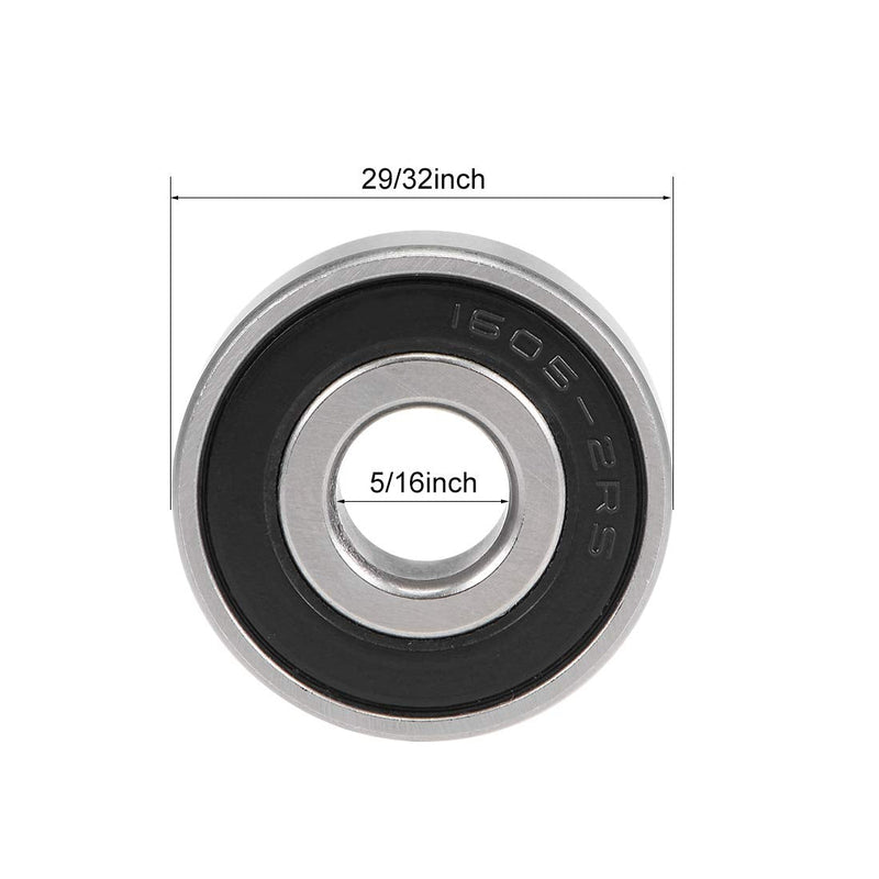 uxcell 1605-2RS Deep Groove Ball Bearings Z2 5/16 X 29/32 X 5/16inch Double Sealed Chrome Steel 10pcs 5/16"x29/32"x5/16"