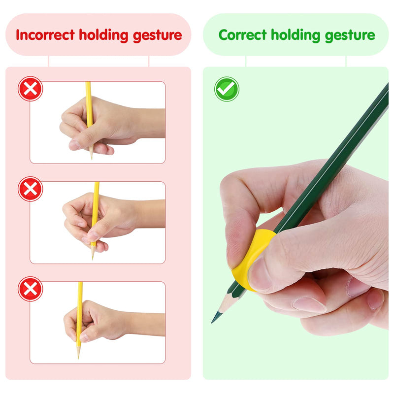 NUOBESTY 10pcs Ergonomic Writing Aid Universal Handwriting Corrector Grip for Children Writing Aid