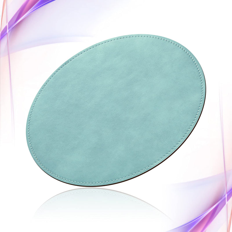 Besezx Mouse Pad，Round Mouse Pad， PU Mouse Pad，Leather Mouse Pad with Stitched Edge Micro-Fiber Base with Non-Slip Waterproof，Mouse Pad for Computers，Laptop，Office & Home，9 x 9 Inch (Light Blue) Round - 9 Inch x9 Inch Light Blue