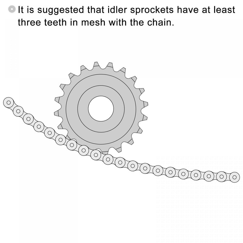 uxcell #35 Chain Idler Sprocket, 10mm Bore 3/8" Pitch 15 Tooth Tensioner, Black Oxide Finished C45 Carbon Steel with Insert Single Bearing for ISO 06C Chains 50mm