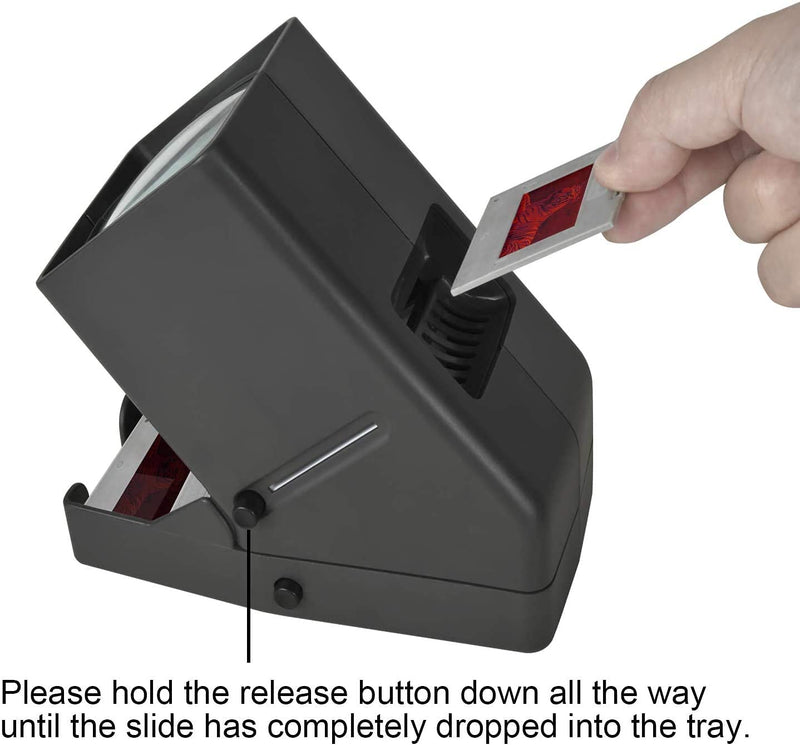 LED Lighted Illuminated Viewing for 35mm Slide and Positive Film Negatives,3X Magnification,USB Powered,Slide and Film Viewer,4AA Batteries Included