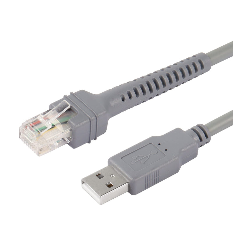 Symbol Ls2208 USB Cable,SinLoon USB A to RJ45 Coiled Spiral Extension Cable, Symbol Barcode Scanner Ls2208ap Ls1203 Ls4208 Ls4278 Ds6707 Ds6708 USB Cable,(10ft,3M)