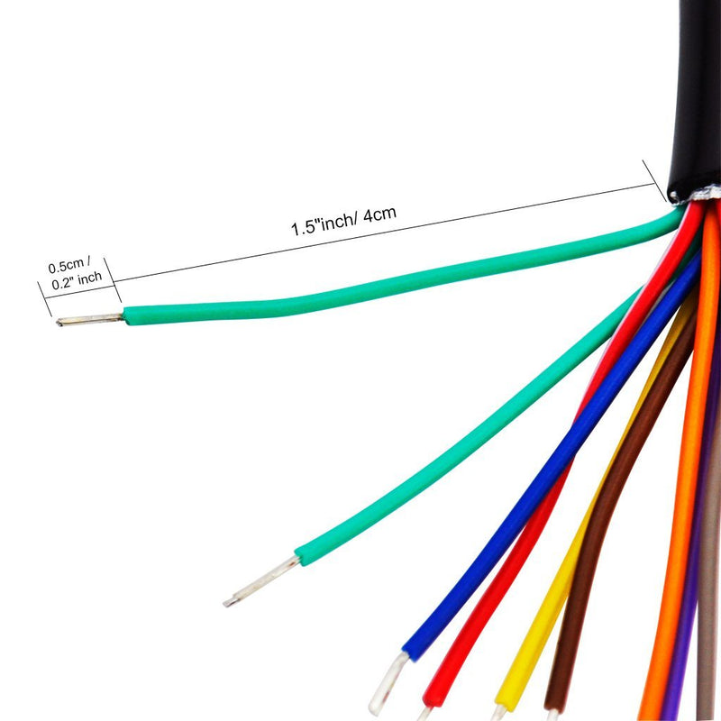 iKKEGOL 16 Pin J1962 OBD2 OBD-II Male Connector to Open Plug Wire, OBD Diagnostic Extension Cable Pigtail for DIY (60cm 24" inch, 2ft) 1x Male connector Pigtail