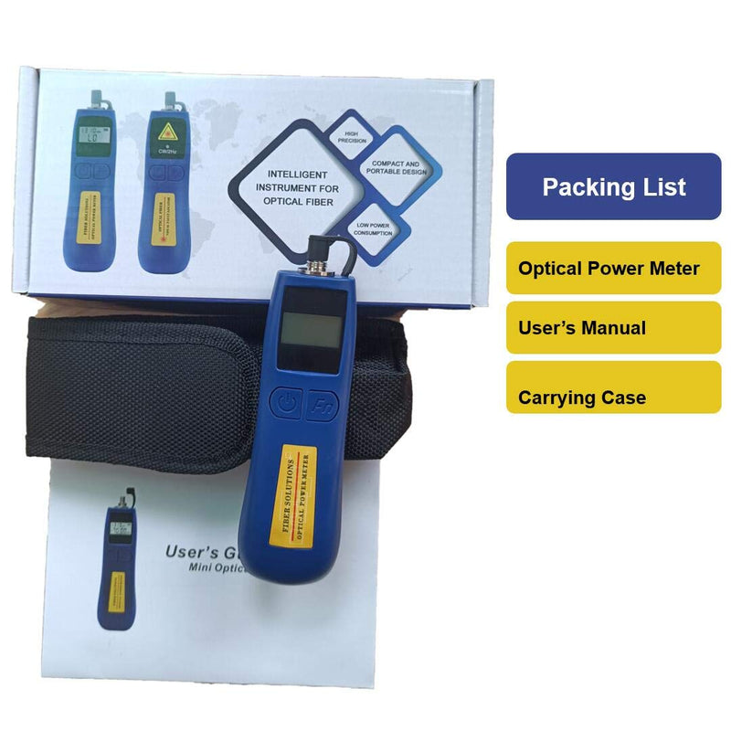 Qiirun Optical Power Meter -70~+10 dBm Fiber Light Meter for Testing 6 Calibrated Wavelengths, 68g Light Weighted -70~+10dBm OPM
