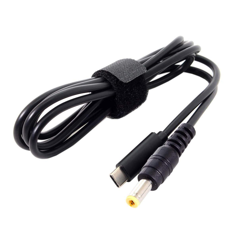 chenyang CY DC 5.5x2.5mm to Type C USB-C Input Cable for Laptop Notebook (5.5x2.5mm to USB-c) Black Cable