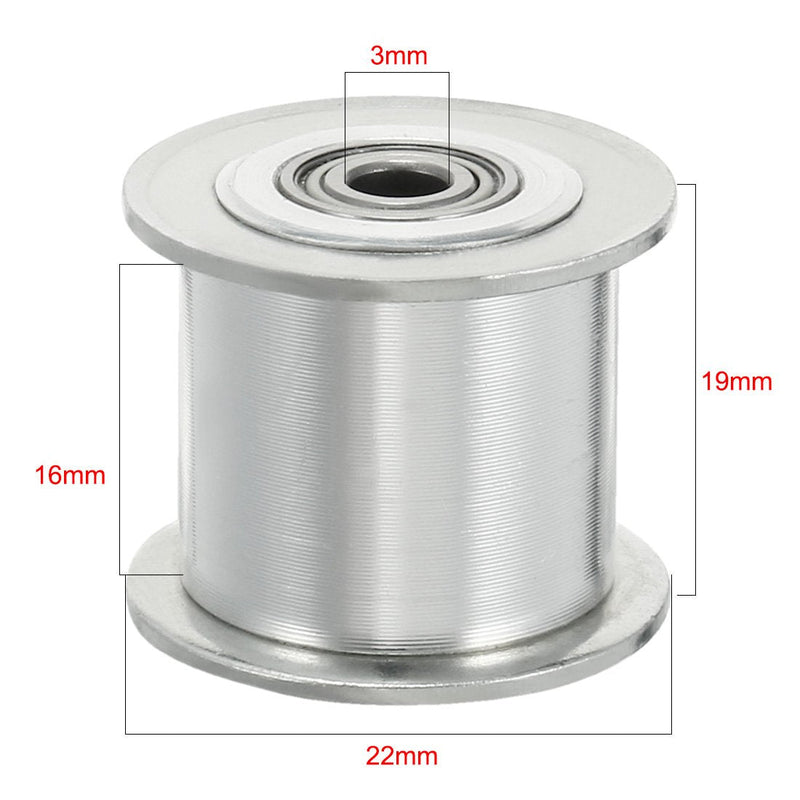uxcell Aluminum 20T 3mm Bore 3mm Pitch Toothless Timing Belt Pulley for 15mm Belt