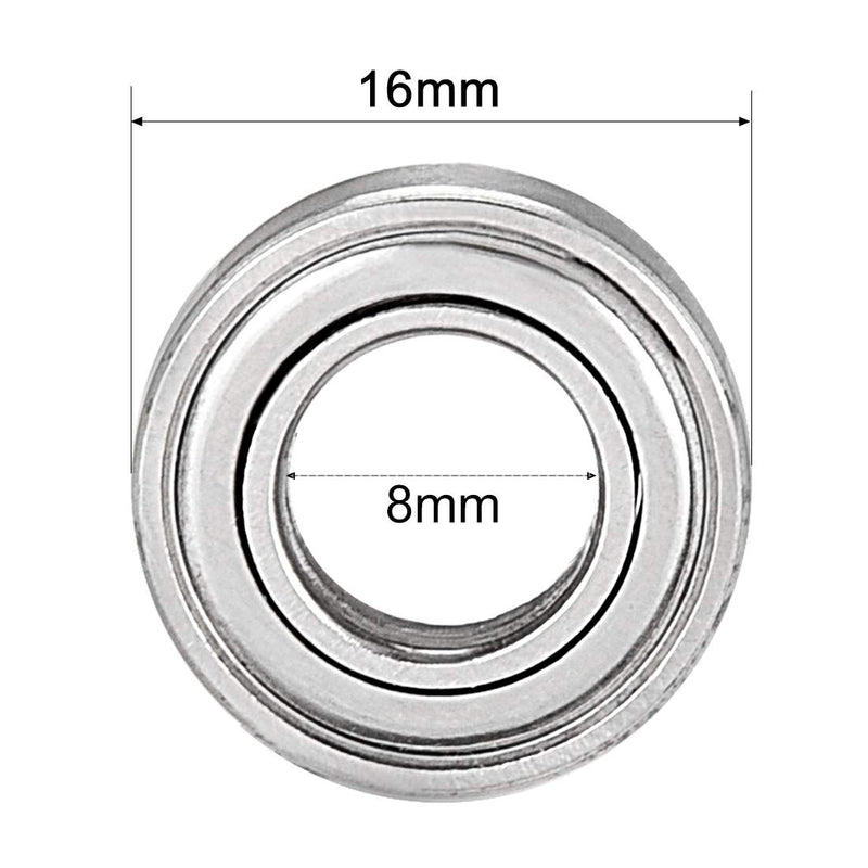 uxcell 688ZZ Ball Bearing 8mm x 16mm x 5mm Double Shielded 688-2Z 2080088 Deep Groove Bearings, Carbon Steel (Pack of 20)