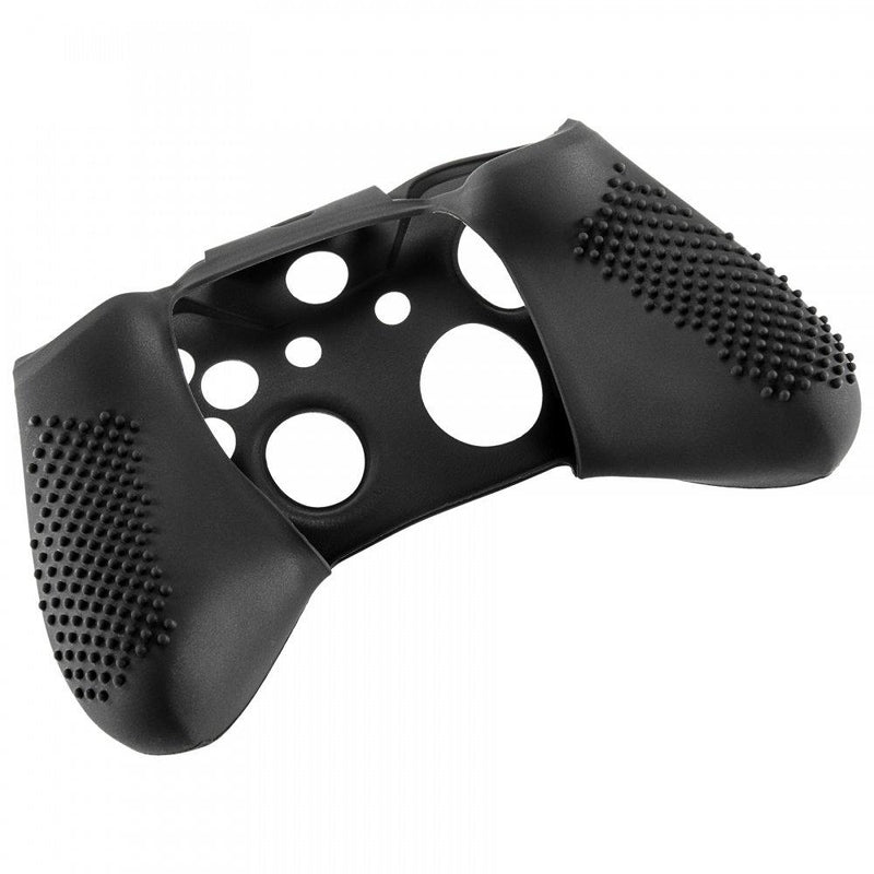 eXtremeRate Soft Anti-Slip Silicone Controller Cover Skins Thumb Grips Caps Protective Case for Microsoft Xbox One X & One S Controller Black
