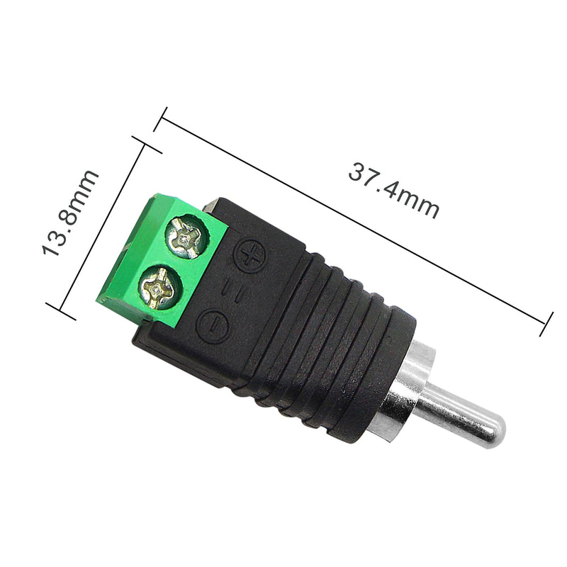 PNGKNYOCN RCA Cable Audio Adapter, Phono RCA Male Plug to AV Screw Terminal Audio/Video Speaker Wire connectors Solderless Adapter (6-Pack)
