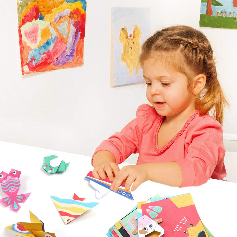 Origami Paper for Kids Crafts - 300 Vivid Origami Papers 100 Origami Objects + Instruction Origami Book + Gift Box, Origami for Kids Adults Beginners, Discover The Joy of Creation by Your Own Hand