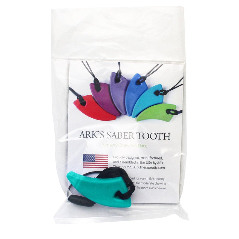 ARK's Saber Tooth Chew Necklace for Mild to Moderate Chewing (Teal)