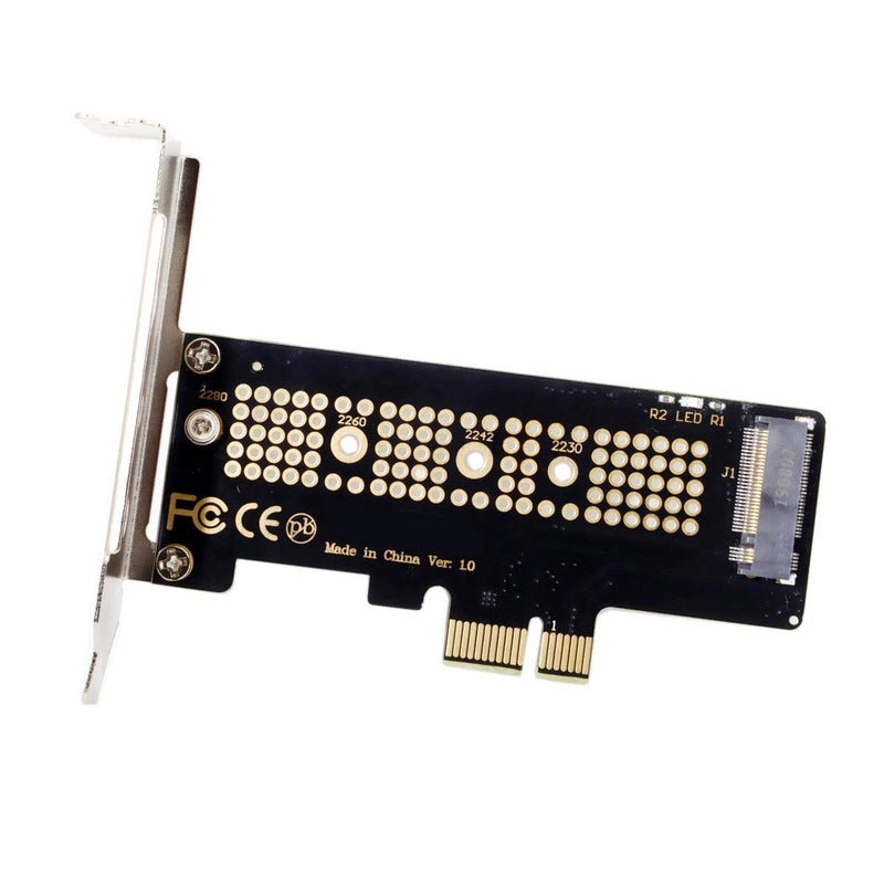 Cablecc Low Profile PCI-E 3.0 x4 Lane to M.2 NGFF M-Key SSD Nvme AHCI PCI Express Adapter Card Black 1X NVME to PCI-E 1X