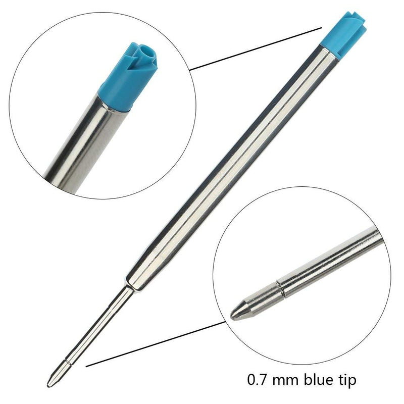 Onwon 30 Pieces Replaceable Ballpoint Pen Refills 1.0mm Medium Point Metal Refill Smooth Writing Ball Point Pen Refills Black & Blue Ink 15 Black & 15 Blue