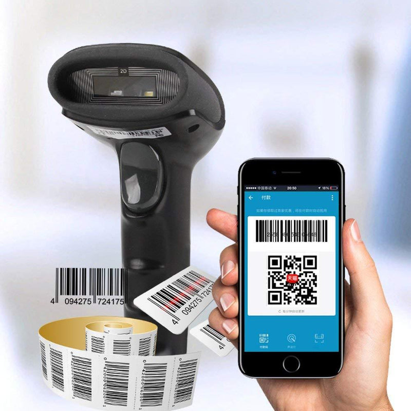 Kercan 130T Wired Automatic USB 2D QR PDF417 Data Matrix Barcode Scanner UPC EAN Bar Code Reader Black