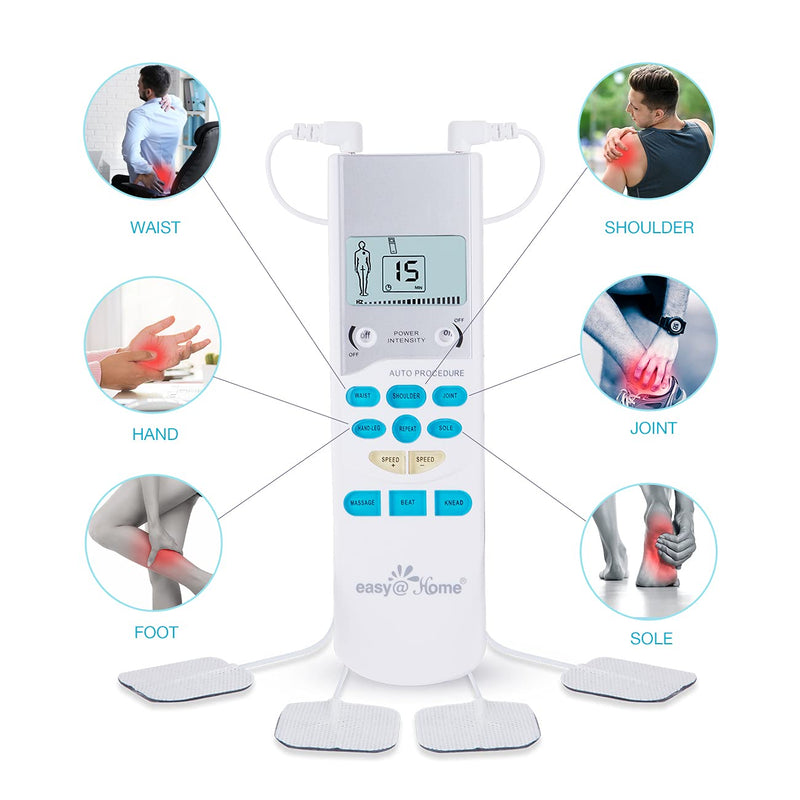 Easy@Home TENS Unit Muscle Stimulator - Electronic Pulse Massager, 510K Cleared, FSA Eligible OTC Home Use handheld Pain Relief therapy Device-Pain Management Machine Gift for Mom Dad - EHE009