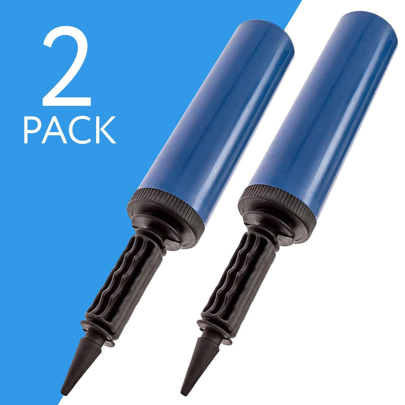 (2) Two-Way Hand Air Pumps for Exercise Balls, Balloons, Yoga Balls, Pool Floats, Balloon Pumps- Inflate 2X as Fast!